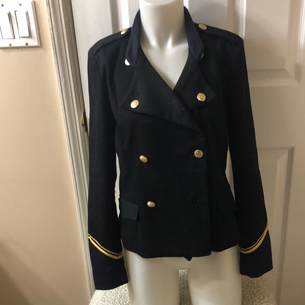 H&M Black Blazer with Gold Buttons and Notched Lapels